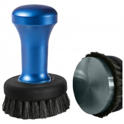 LEO COFFEE TAMPER, BLUE HANDLE WITH S. STEEL FLAT BASE D.53MM