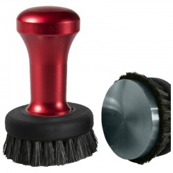 LEO COFFEE TAMPER, RED HANDLE WITH S. STEEL FLAT BASE D.53MM