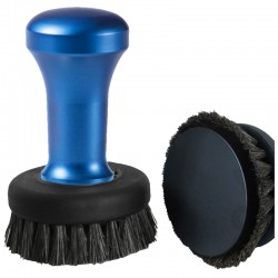 LEO COFFEE TAMPER, BLUE HANDLE WITH S. STEEL TEFLON® COATED FLAT BASE D.53MM