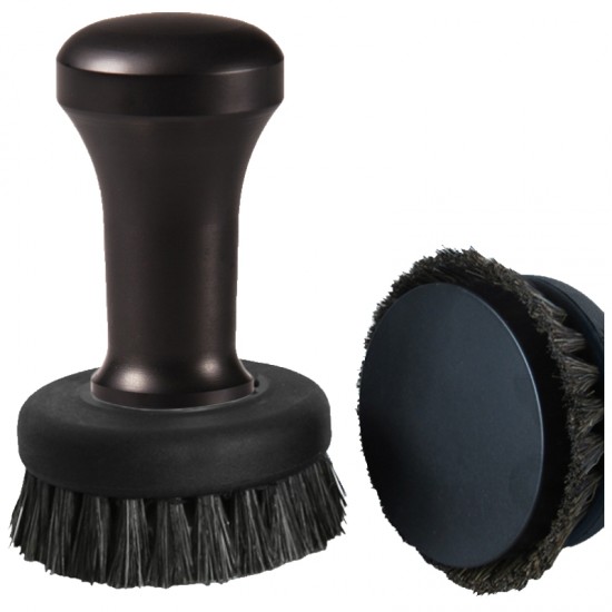 LEO COFFEE TAMPER, BLACK HANDLE WITH S. STEEL TEFLON® COATED FLAT BASE D.53MM