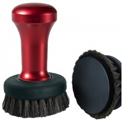LEO COFFEE TAMPER, RED HANDLE WITH S. STEEL TEFLON® COATED FLAT BASE D.53MM