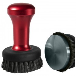 LEO COFFEE TAMPER, RED HANDLE WITH S. STEEL FLAT BASE D.54MM