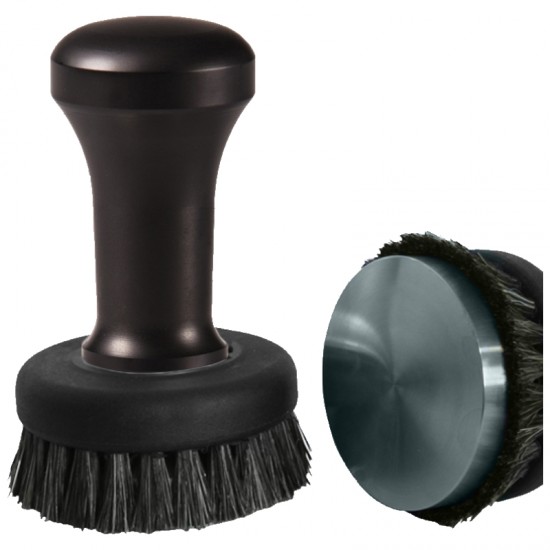 LEO COFFEE TAMPER, BLACK HANDLE WITH S. STEEL FLAT BASE D.58,5MM