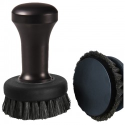 LEO COFFEE TAMPER, BLACK HANDLE WITH S. STEEL TEFLON® COATED FLAT BASE D.58MM