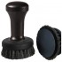 LEO COFFEE TAMPER, BLACK HANDLE WITH S. STEEL TEFLON® COATED FLAT BASE D.58MM