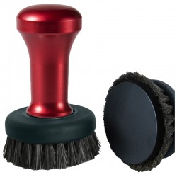 LEO COFFEE TAMPER, RED HANDLE WITH S. STEEL TEFLON® COATED FLAT BASE D.58MM