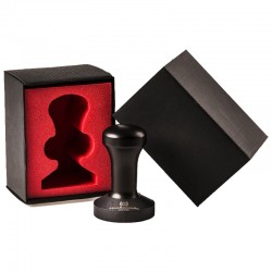 BLACK MAMBA COFFEE TAMPER, BLACK HANDLE WITH S. STEEL TEFLON® COATED CONVEX BASE D.58MM
