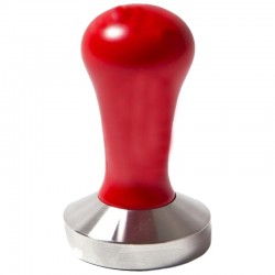CLASS COFFEE TAMPER, RED WOOD HANDLE WITH S. STEEL FLAT BASE DIA 49 