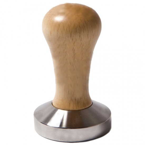 CLASS COFFEE TAMPER, NATURAL WOOD HANDLE WITH FLAT BOTTOM D.58,5MM