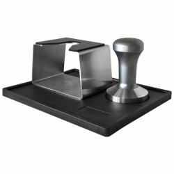 TAMPING MAT WITH CUBIC S. STEEL UNIVERSAL PORTAFILTER STAND AND FANTASY TAMPER DIA 53