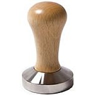 tamper - presator cafea CLASS , maner lemn natural , baza inox convexa , 53 mm