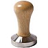 tamper - presator cafea CLASS , maner lemn natural , baza inox convexa , 53 mm