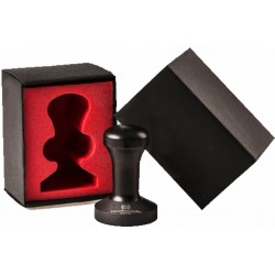 BLACK MAMBA COFFEE TAMPER, BLACK HANDLE WITH S. STEEL TEFLON® COATED FLAT BASE D.58MM 