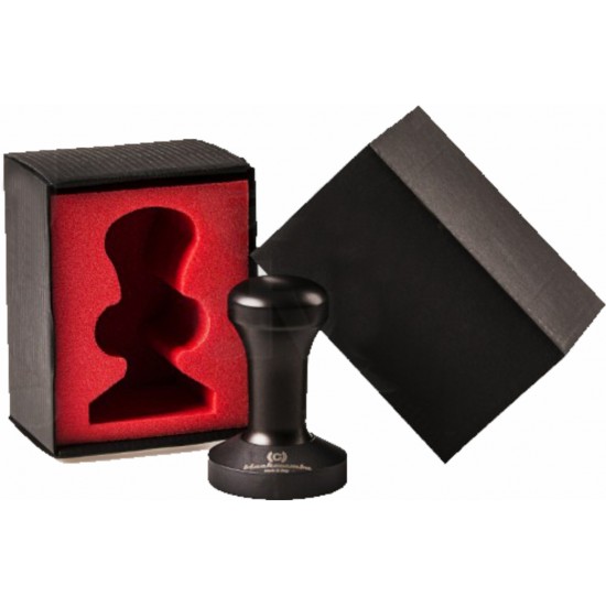 BLACK MAMBA COFFEE TAMPER, BLACK HANDLE WITH S. STEEL TEFLON® COATED FLAT BASE D.58MM 