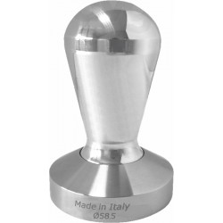 EGGY COFFEE TAMPER, SHINY ALUMINIUM HANDLE WITH S. STEEL FLAT BASE D.58,5MM 