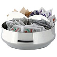 vas- bol inox  MOTTA cu separator pentru plicuri de zahar, miere, etc 