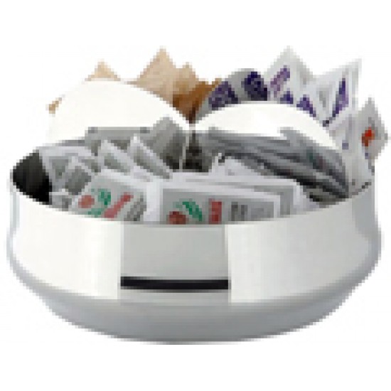 vas- bol inox  MOTTA cu separator pentru plicuri de zahar, miere, etc 