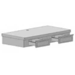 suport din inox pentru expresor sau macinator cu doua sertare pentru zat de cafea