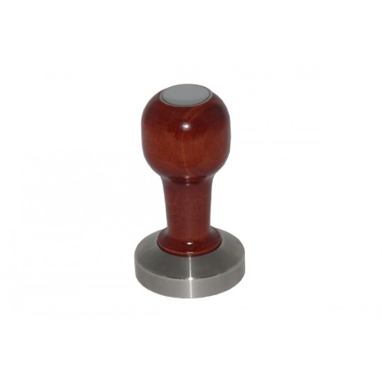 Tamper presor cafea baza inox plana maner lemn 51mm