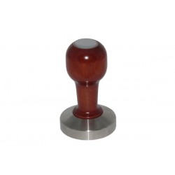 Tamper cafea baza inox plana maner lemn 53mm