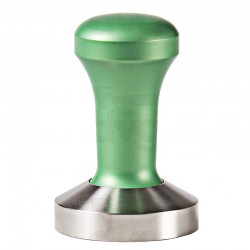 FANTASY COFFEE TAMPER, GREEN HANDLE WITH S. STEEL FLAT BASE DIA 53MM