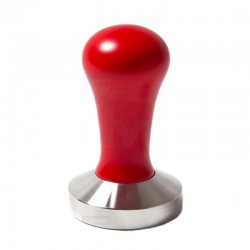 CLASS COFFEE TAMPER, RED WOOD HANDLE WITH FLAT BOTTOM DIA 54