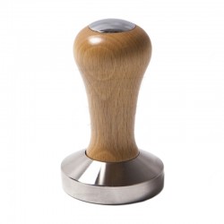 TOP CLASS COFFEE TAMPER, NATURAL WOOD HANDLE WITH FLAT BOTTOM DIA 57