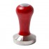 TOP CLASS COFFEE TAMPER, RED WOOD HANDLE WITH FLAT BOTTOM DIA 57