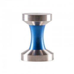 FANTASY COFFEE TAMPER, BLUE HANDLE WITHT DOUBLE DIAMETER 58/53 S. STEEL FLAT BASE