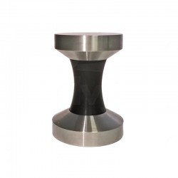 FANTASY COFFEE TAMPER, BLACK HANDLE WITHT DOUBLE DIAMETER 58/53 S. STEEL FLAT BASE