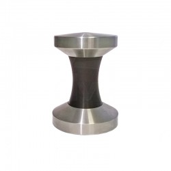 FANTASY COFFEE TAMPER, BLACK HANDLE WITHT DOUBLE DIAMETER 58/53 S. STEEL CONVEX