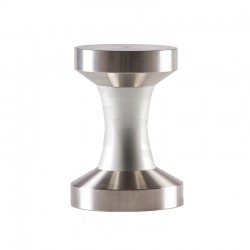 FANTASY COFFEE TAMPER,SILVER HANDLE WITHT DOUBLE DIAMETER 58/53 S. STEEL FLAT BASE