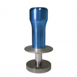DYNAMOMETRIC COFFEE TAMPER, BLUE ANODIZED ALUMINIUM HANDLE AND S. STEEL BASE DIA 53 mm
