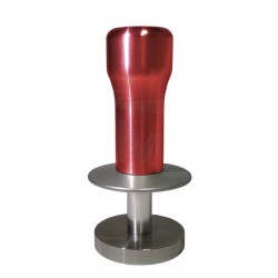 DYNAMOMETRIC COFFEE TAMPER, RED ANODIZED ALUMINIUM HANDLE AND S. STEEL BASE DIA 53 mm