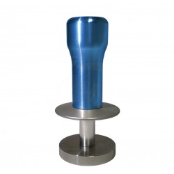 DYNAMOMETRIC COFFEE TAMPER, BLUE ANODIZED ALUMINIUM HANDLE AND S. STEEL BASE DIA 58 mm