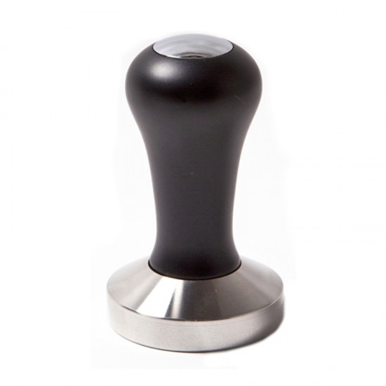 tamper-presor cafea TOP CLASS ,maner negru de lemn cu cap cromat, baza inox plana 53 mm	