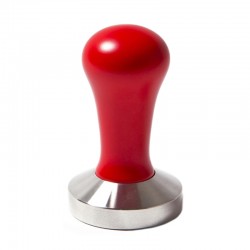 tamper - presator cafea CLASS , inox, maner rosu de lemn ,baza plata ,diametru  53mm