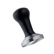 MOTTA - tamper MOTTA pentru cafea , maner negru din lemn, baza inox plata ,58mm