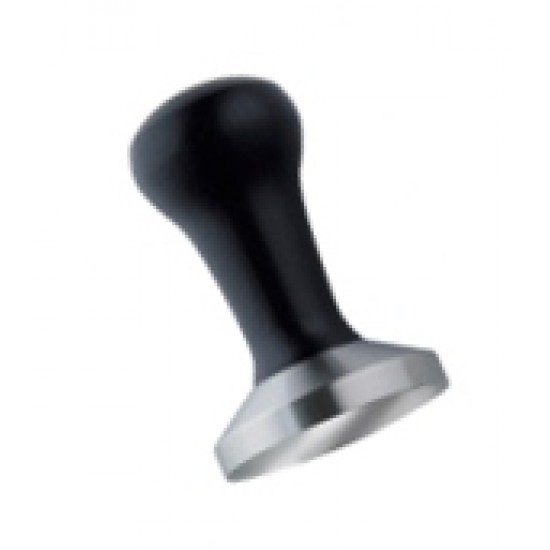 MOTTA - tamper MOTTA pentru cafea , maner negru din lemn, baza inox plata ,58mm