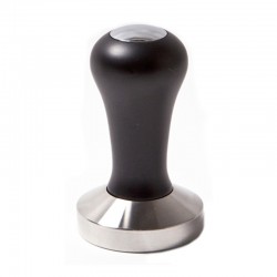 tamper-presor cafea TOP CLASS  ,maner negru de lemn cu cap cromat, baza inox plana 58 mm