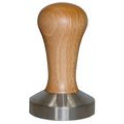 tamper - presator cafea CLASS , maner lemn natural , baza inox plata , 58 mm