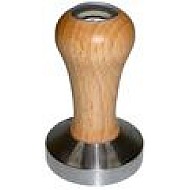 tamper-presor cafea TOP CLASS ,maner de lemn cu cap cromat, baza inox convexa 58 mm	