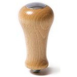 NATURAL WOOD HANDLE TAMPER WITH CHROME PLUG