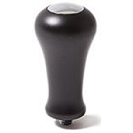 BLACK WOOD HANDLE TAMPER WITH CHROME PLUG