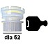 Adaptor plastic Dia 52 with ending plate