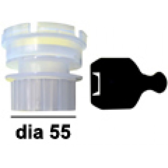 Adaptor plastic Dia 55 with ending plate