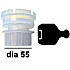 Adaptor plastic Dia 55 with ending plate