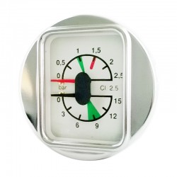 BRASILIA PORTOFINO MANOMETER D/SCALE HORIZONTAL, METAL BOX