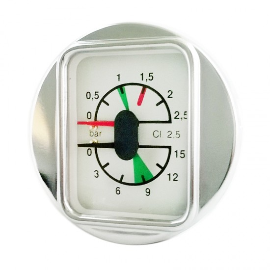 BRASILIA PORTOFINO MANOMETER D/SCALE HORIZONTAL, METAL BOX