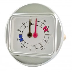 BRASILIA MANOMETER D/SCALE VERTICAL, METAL BOX
